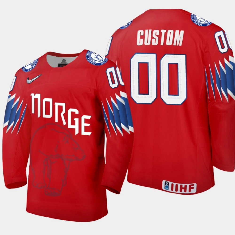Men's Norway Custom #00 2021 IIHF World Championship Limited Red Jersey Men's Norway Custom #00 2021 IIHF World Championship Limited Red Jersey