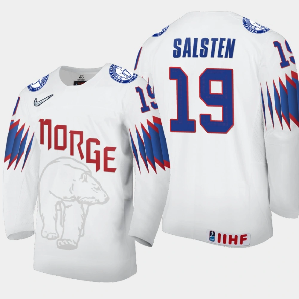 Women's Norway Eirik Salsten #19 2021 IIHF World Championship Home White Jersey