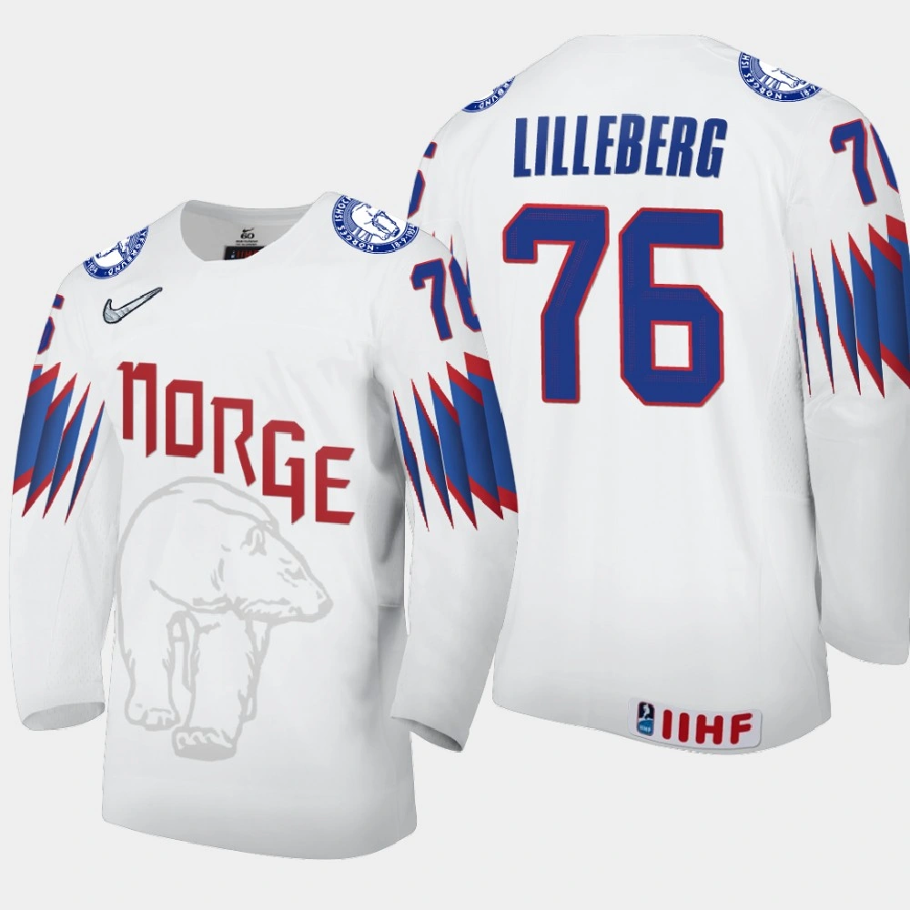 Youth Norway Emil Lilleberg #76 2021 IIHF World Championship Home White Jersey Youth Norway Emil Lilleberg #76 2021 IIHF World Championship Home White Jersey
