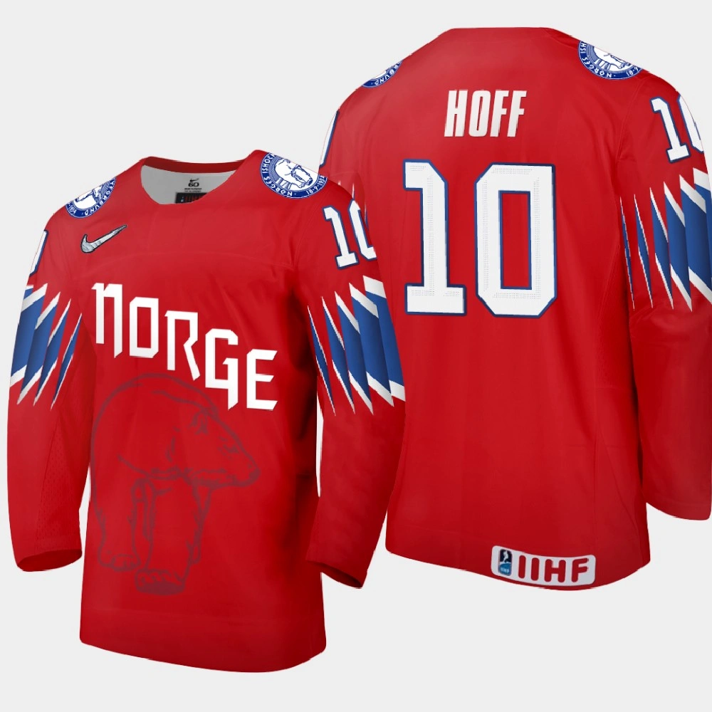 Youth Norway Ludvig Hoff #10 2021 IIHF World Championship Limited Red Jersey Youth Norway Ludvig Hoff #10 2021 IIHF World Championship Limited Red Jersey