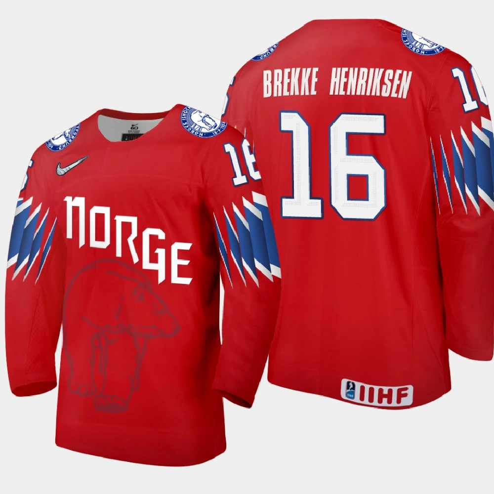 Youth Norway Magnus Brekke Henriksen #16 2021 IIHF World Championship Limited Red Jersey Youth Norway Magnus Brekke Henriksen #16 2021 IIHF World Championship Limited Red Jersey