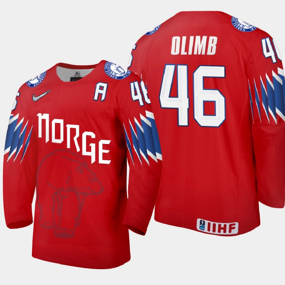 Youth Norway Mathis Olimb #46 2021 IIHF World Championship Limited Red Jersey Youth Norway Mathis Olimb #46 2021 IIHF World Championship Limited Red Jersey