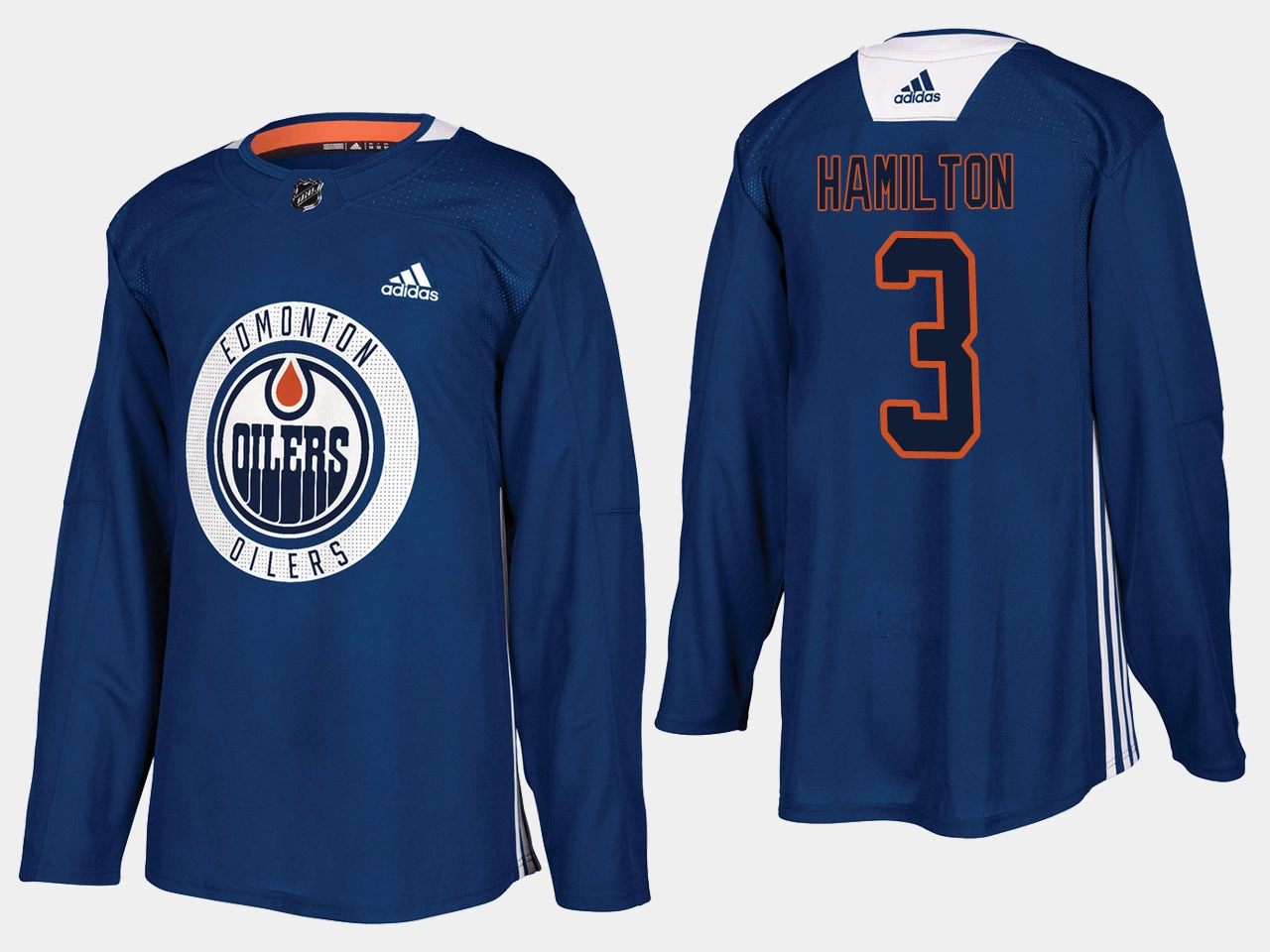 Edmonton Oilers #3 Al Hamilton Home Adidas Practice Player Royal Jersey