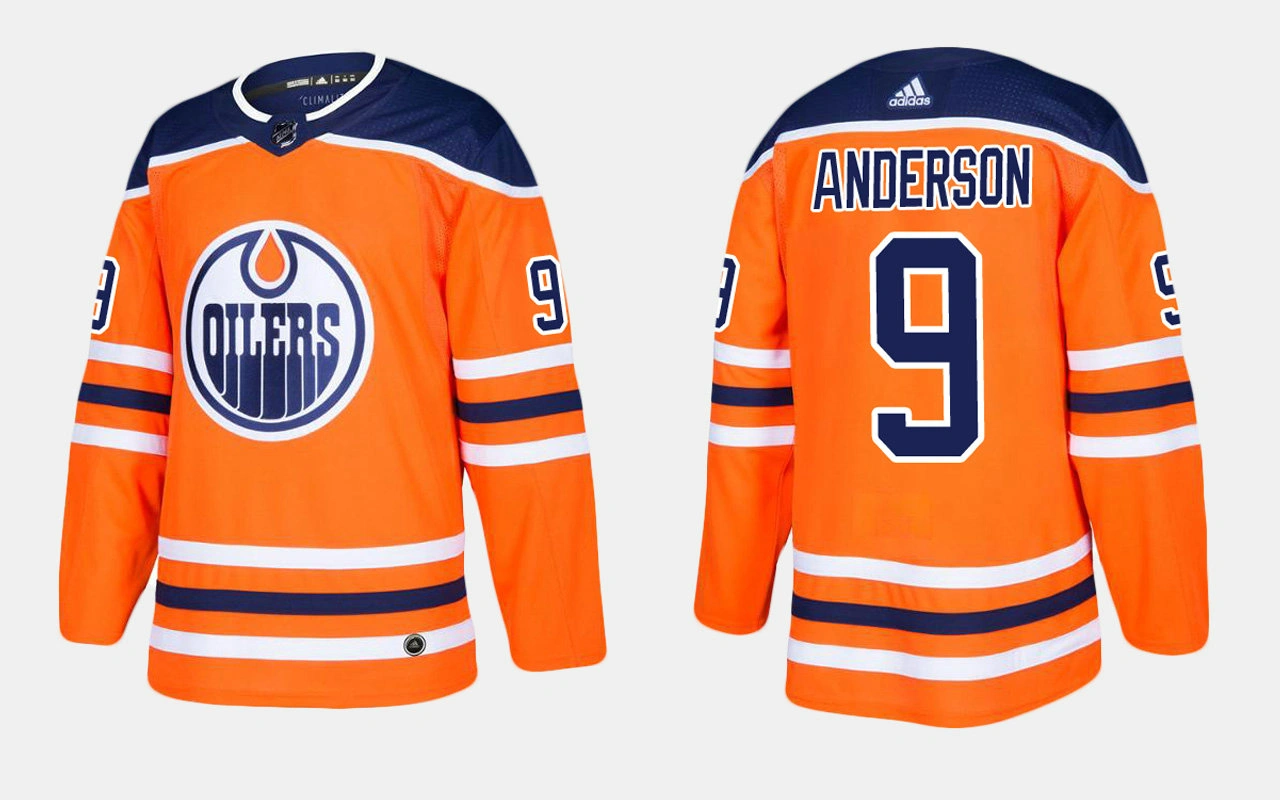 Edmonton Oilers #9 Retired Glenn Anderson Home Orange Jersey