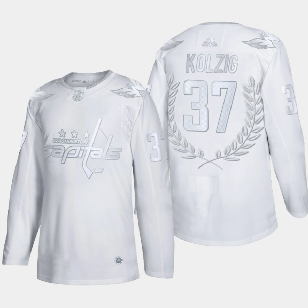 Olaf Kolzig #37 King Clancy Memorial Trophy Washington Capitals White Award Jersey Olaf Kolzig #37 King Clancy Memorial Trophy Washington Capitals White Award Jersey