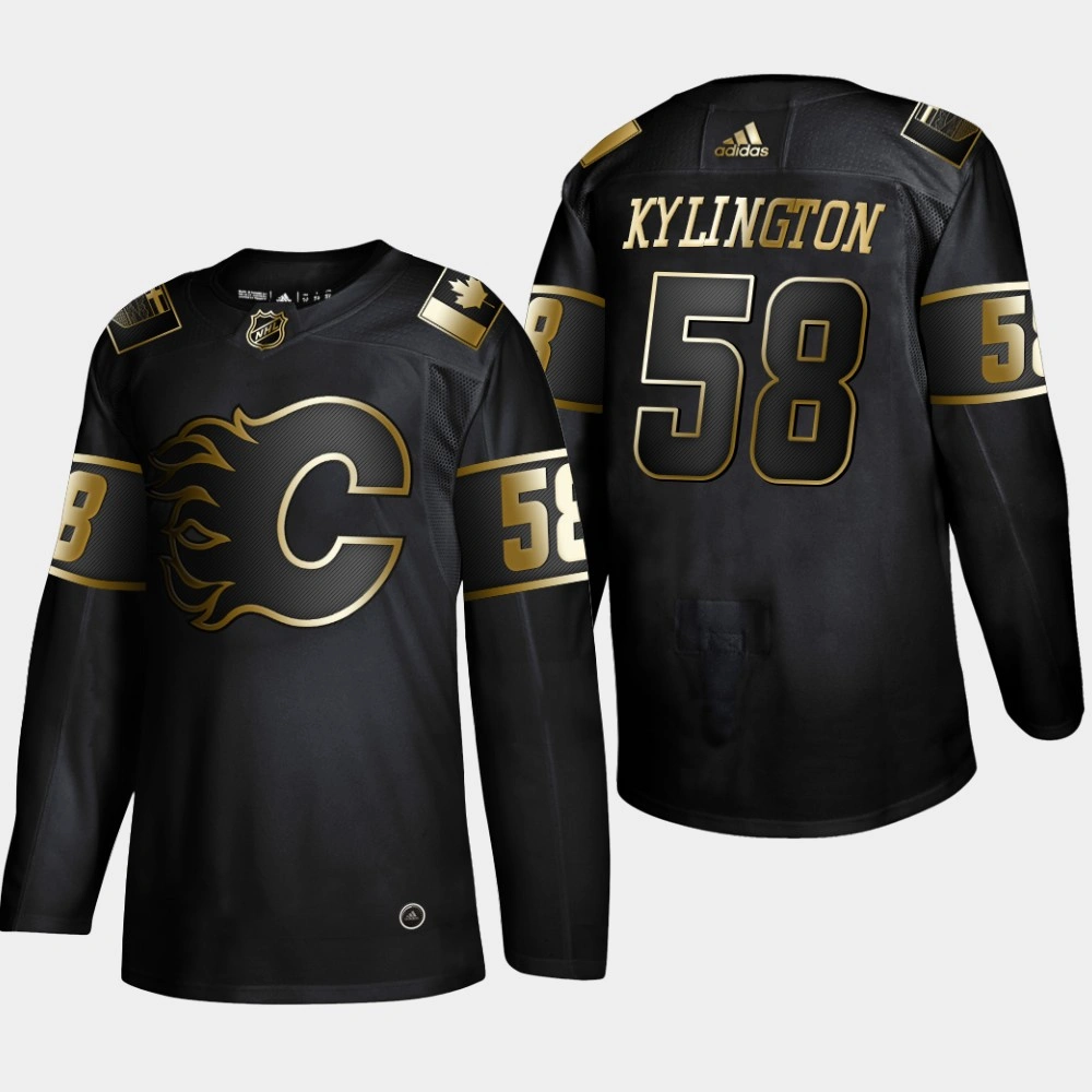 Women's Calgary Flames Oliver Kylington #58 2019 NHL Golden Edition Black Authentic Player Jersey