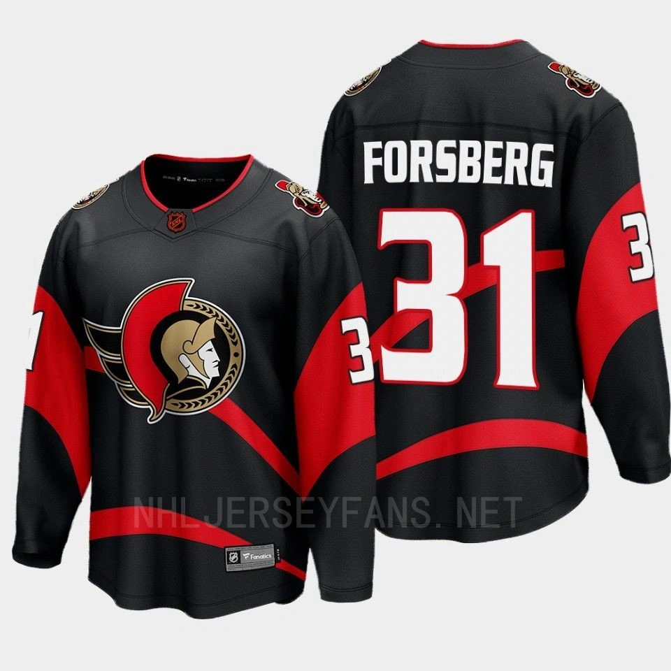 Women's Ottawa Senators Anton Forsberg 2022 Special Edition 2.0 Black #31 Jersey Breakaway Player