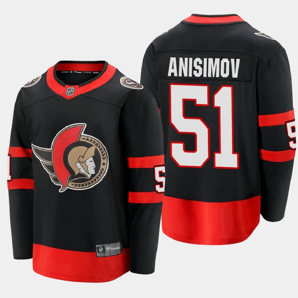 Youth Ottawa Senators Artem Anisimov #51 Home 2020-21 Premier Black Jersey