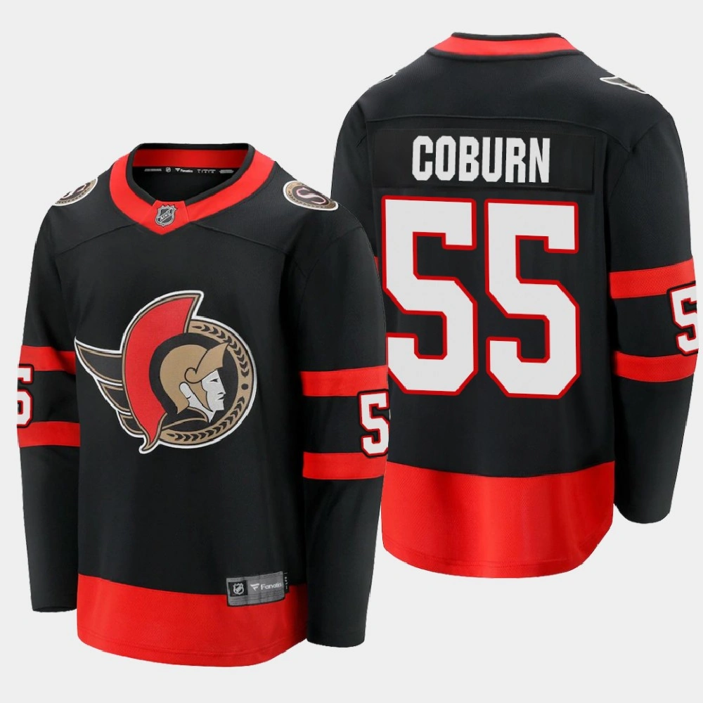 Men's Ottawa Senators Braydon Coburn #55 Home 2020-21 Premier Black Jersey