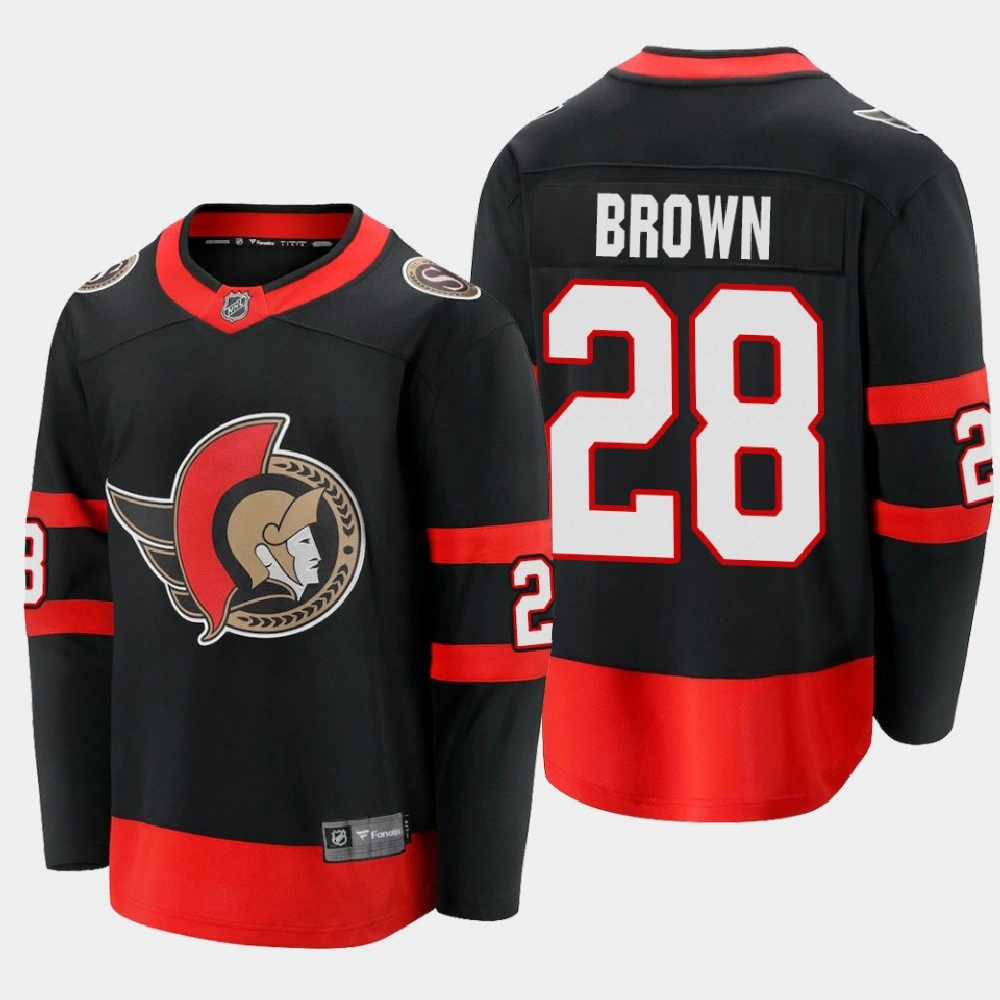 Men's Ottawa Senators Connor Brown #28 Home 2020-21 Premier Black Jersey Men's Ottawa Senators Connor Brown #28 Home 2020-21 Premier Black Jersey