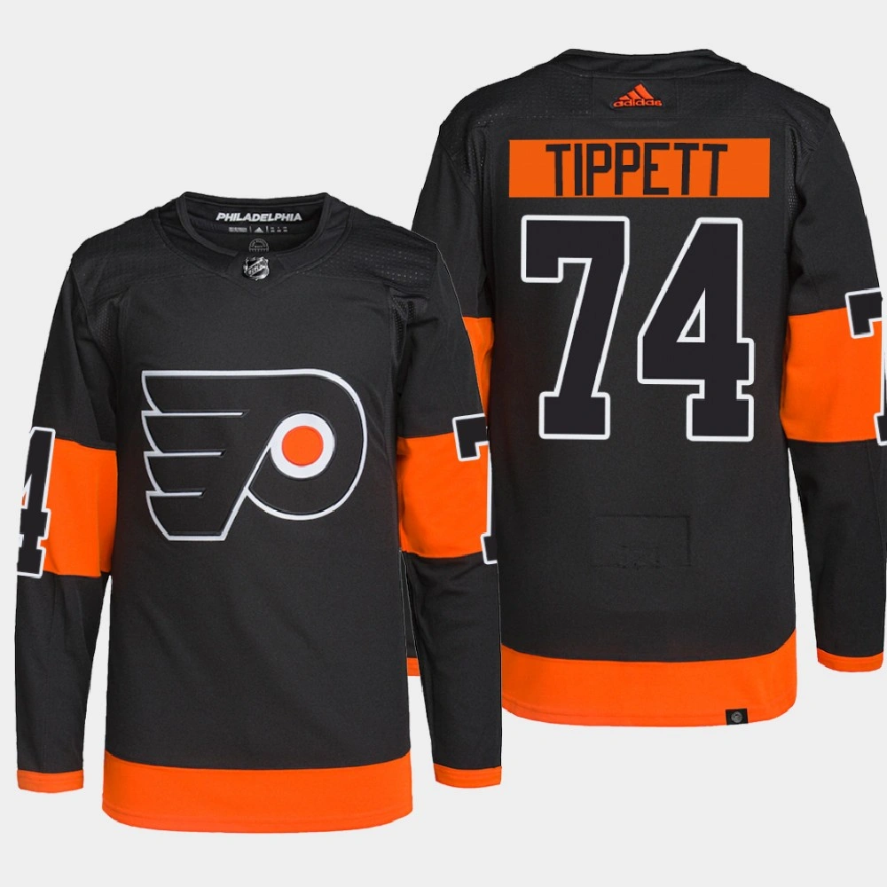 Men Philadelphia Flyers Owen Tippett #74 Alternate Authentic Primegreen Black Jersey