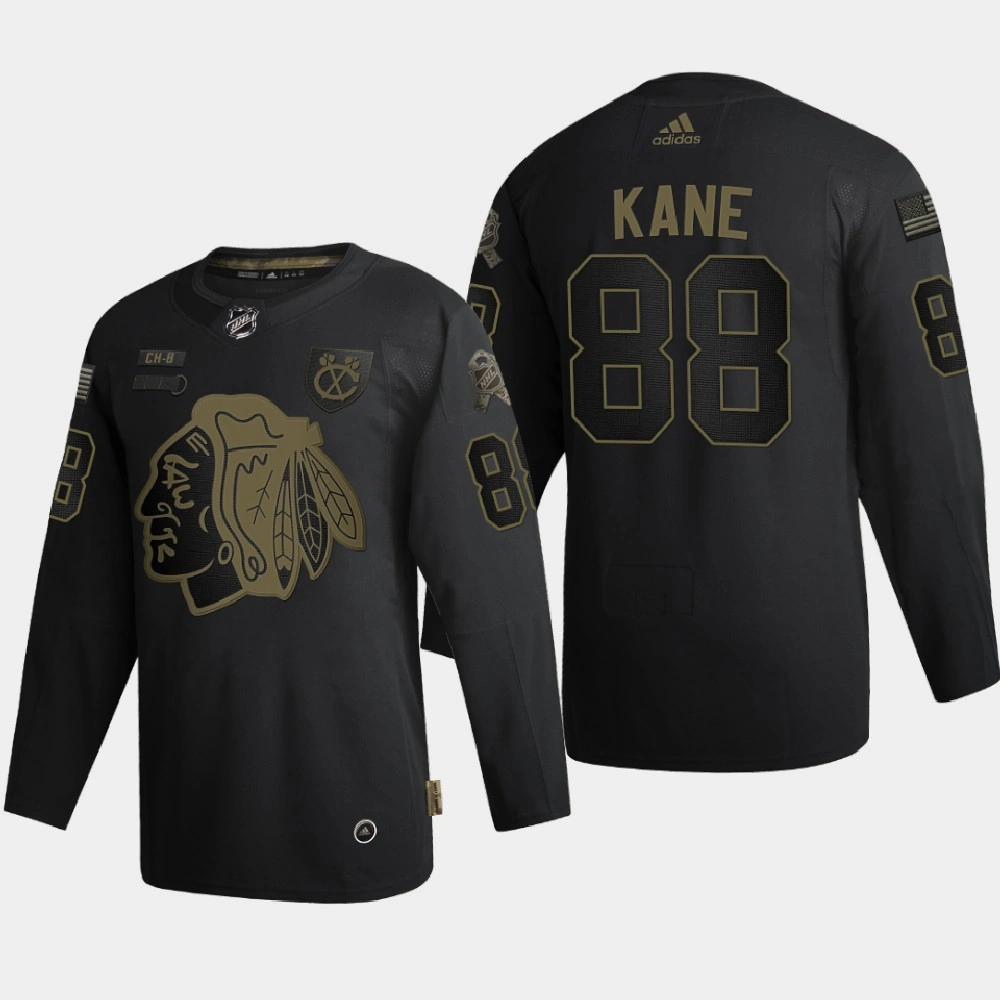 Youth Chicago Blackhawks Patrick Kane #88 2020 Veterans Day Authentic Black Jersey