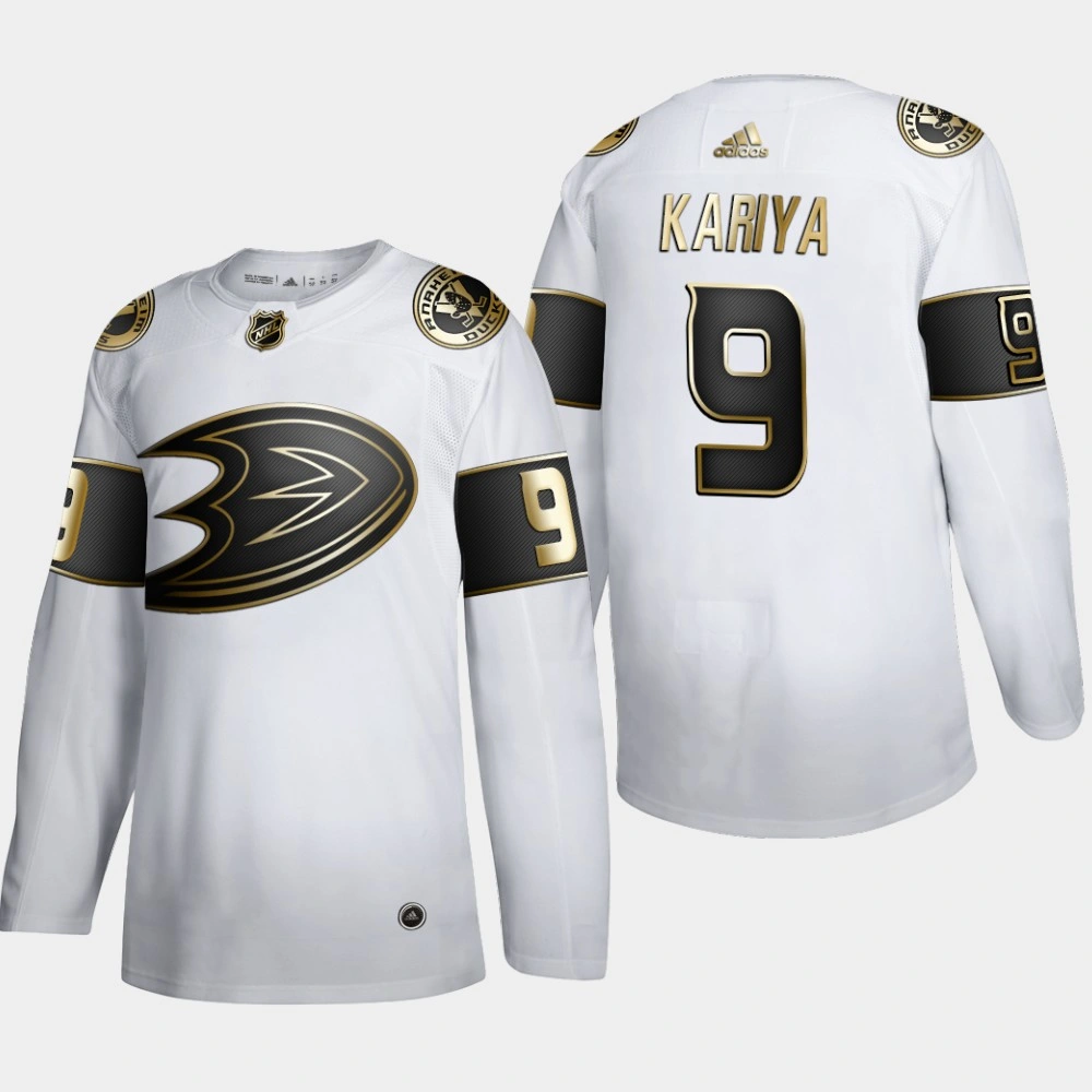 Youth Anaheim Ducks Paul Kariya #9 NHL Golden Edition White Retired Authentic Jersey Youth Anaheim Ducks Paul Kariya #9 NHL Golden Edition White Retired Authentic Jersey