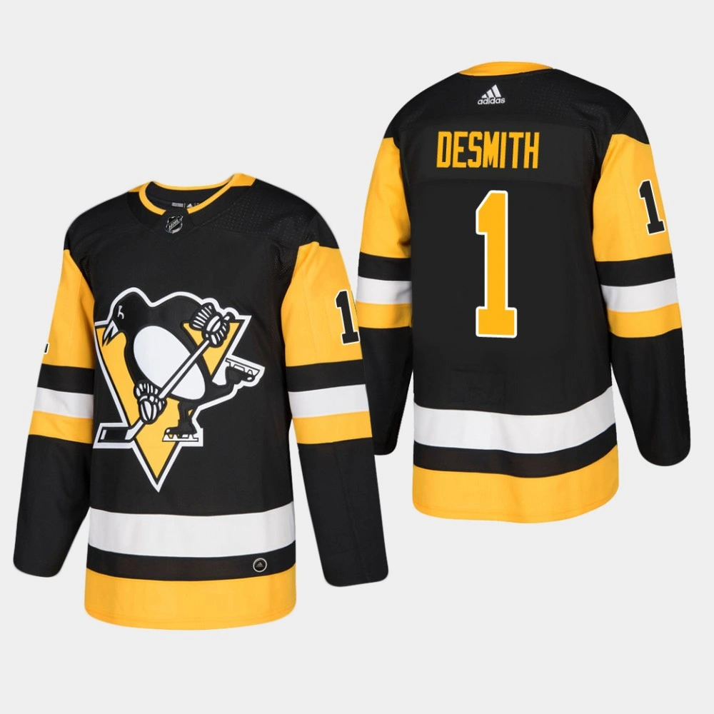 Youth Pittsburgh Penguins #1 Casey DeSmith Home Black Jersey Youth Pittsburgh Penguins #1 Casey DeSmith Home Black Jersey
