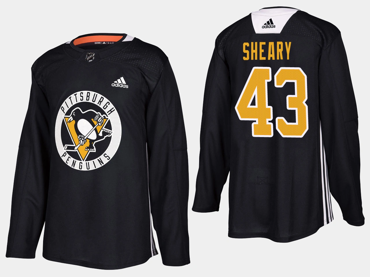 Pittsburgh Penguins #43 Conor Sheary Home Adidas Practice Player Black Jersey