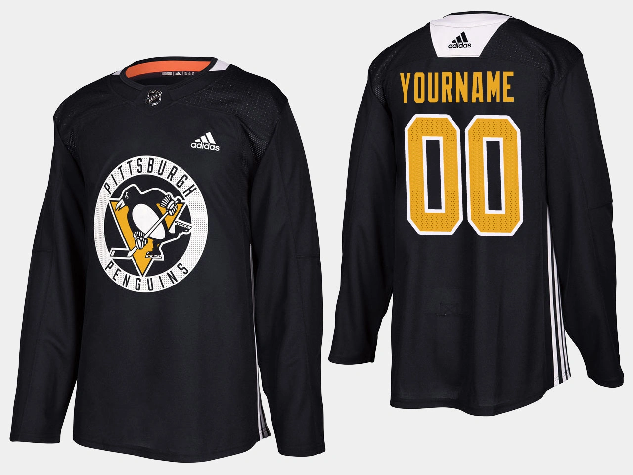 Pittsburgh Penguins #00 Custom Home Adidas Practice Player Black Jersey Pittsburgh Penguins #00 Custom Home Adidas Practice Player Black Jersey