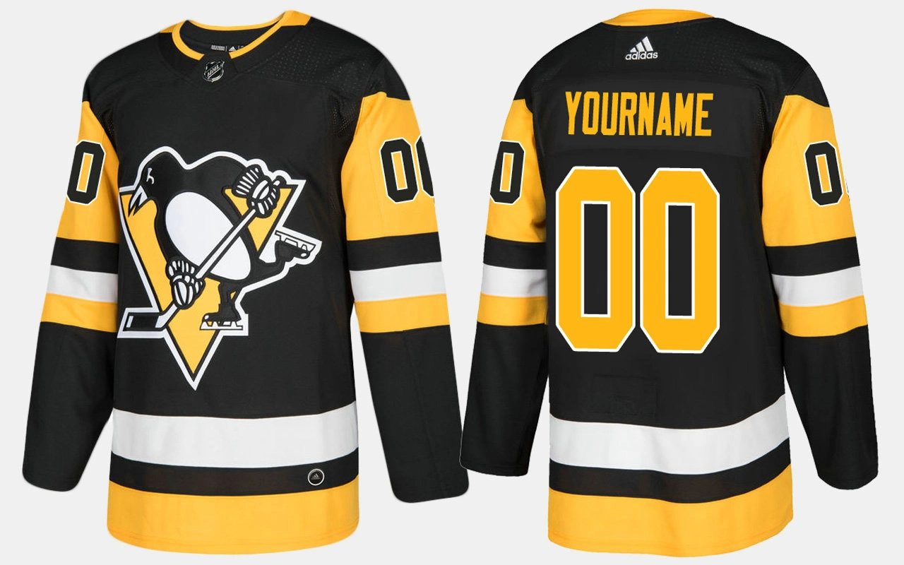 Pittsburgh Penguins #00 Custom Home Black Jersey