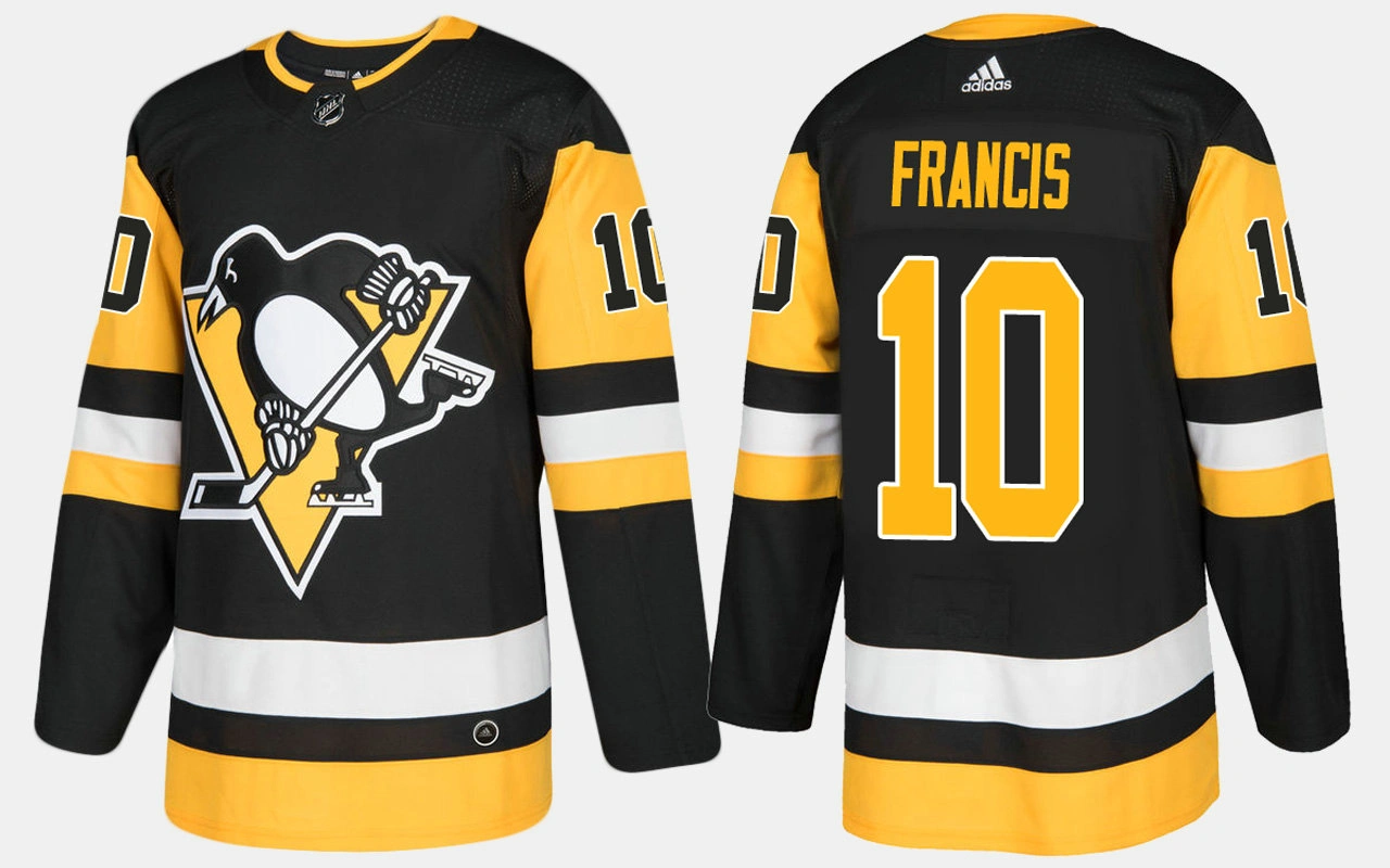 Pittsburgh Penguins #10 Retired Ron Francis Home Black Jersey