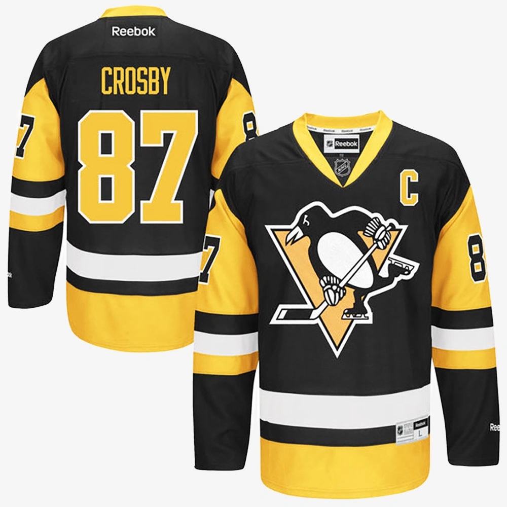 Youth Sidney Crosby Pittsburgh Penguins Black Alternate Captain Jersey