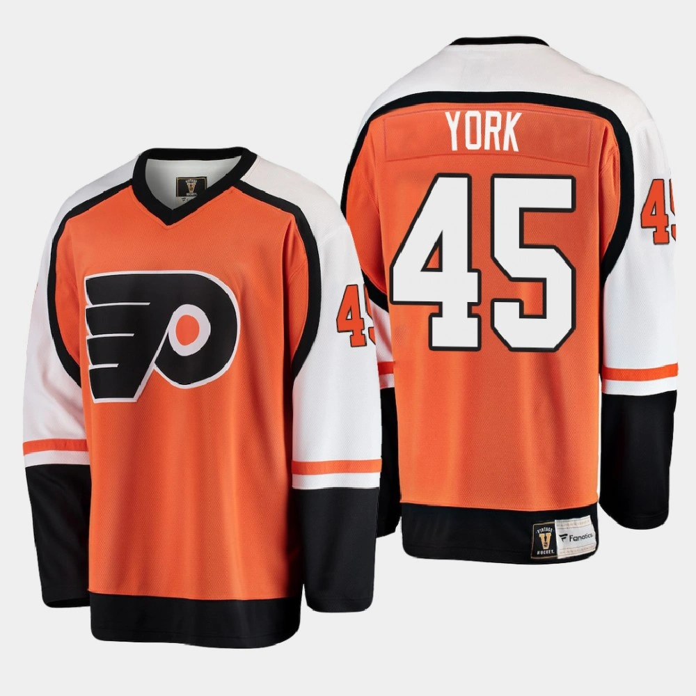 Men's Philadelphia Flyers Cam York #45 Heritage 2021 Orange Jersey Men's Philadelphia Flyers Cam York #45 Heritage 2021 Orange Jersey