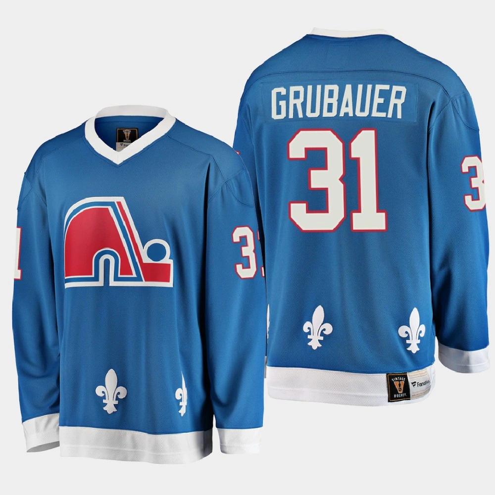 Youth Quebec Nordiques Philipp Grubauer #31 Vintage Blue 25th Throwback Jersey