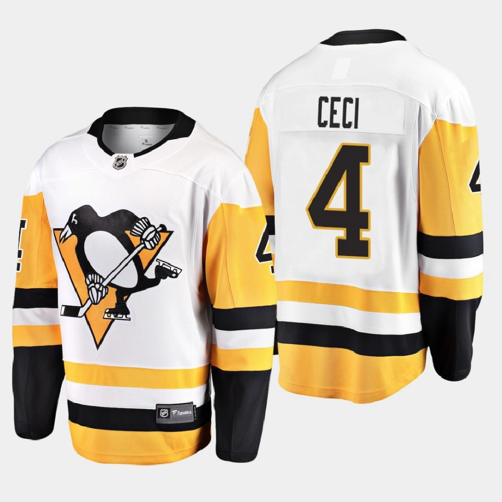 Youth Pittsburgh Penguins Cody Ceci #4 Away 2020-21 Breakaway Player White Jersey