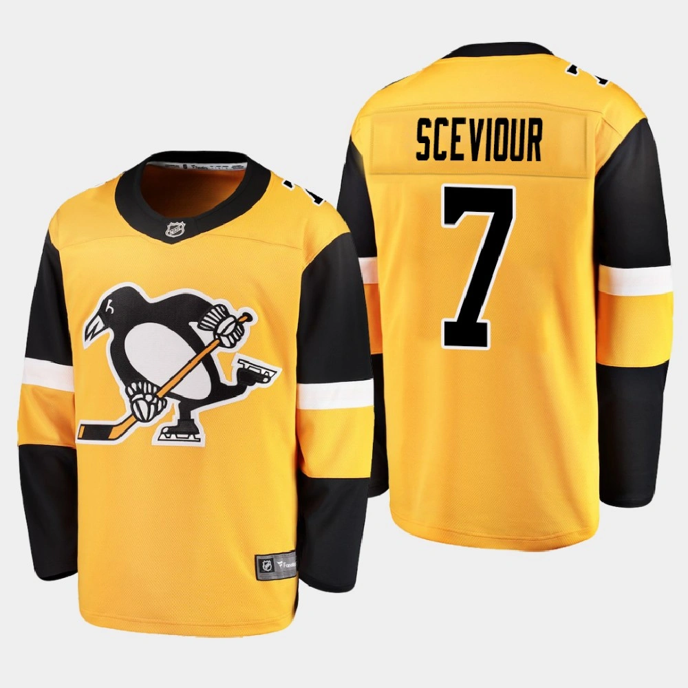 Women's Pittsburgh Penguins Colton Sceviour #7 Alternate 2020-21 Breakaway Player Gold Jersey Women's Pittsburgh Penguins Colton Sceviour #7 Alternate 2020-21 Breakaway Player Gold Jersey