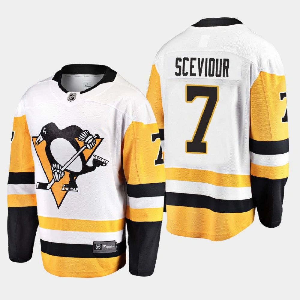 Youth Pittsburgh Penguins Colton Sceviour #7 Away 2020-21 Breakaway Player White Jersey