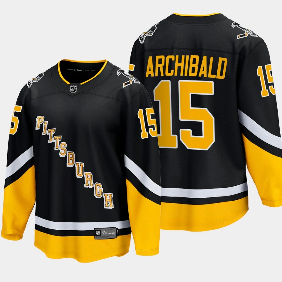 Pittsburgh Penguins Josh Archibald Alternate Black #15 Jersey Breakaway Player
