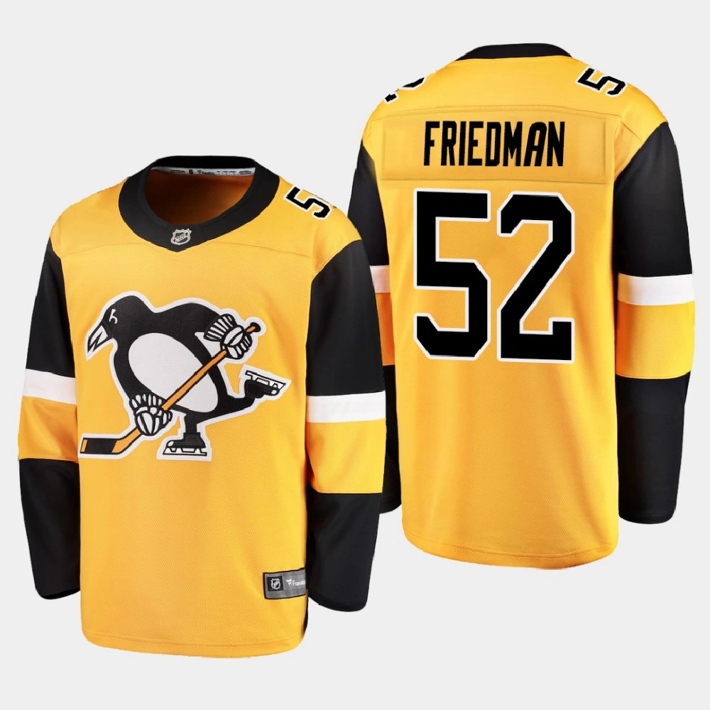Youth Pittsburgh Penguins Mark Friedman #52 Alternate 2021 Breakaway Yellow Jersey
