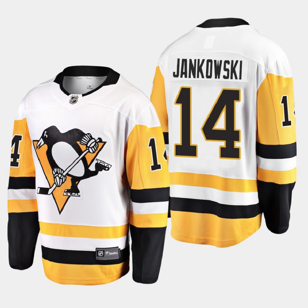 Men's Pittsburgh Penguins Mark Jankowski #14 Away 2020-21 Breakaway Player White Jersey
