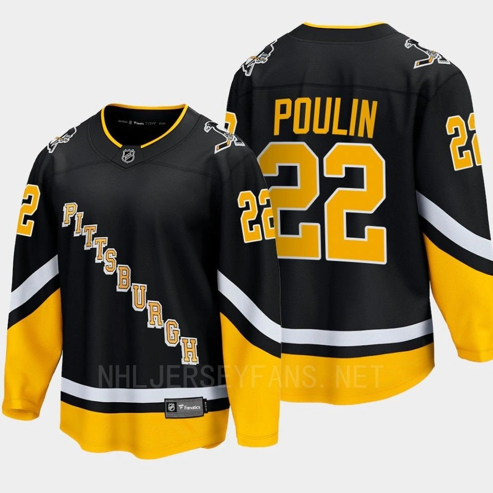 Pittsburgh Penguins Sam Poulin Alternate Black #22 Jersey Breakaway Player Pittsburgh Penguins Sam Poulin Alternate Black #22 Jersey Breakaway Player