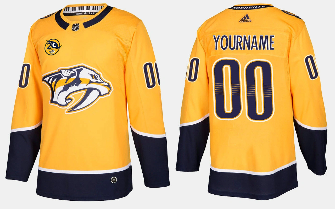 Nashville Predators #00 Custom Home Yellow Jersey Nashville Predators #00 Custom Home Yellow Jersey