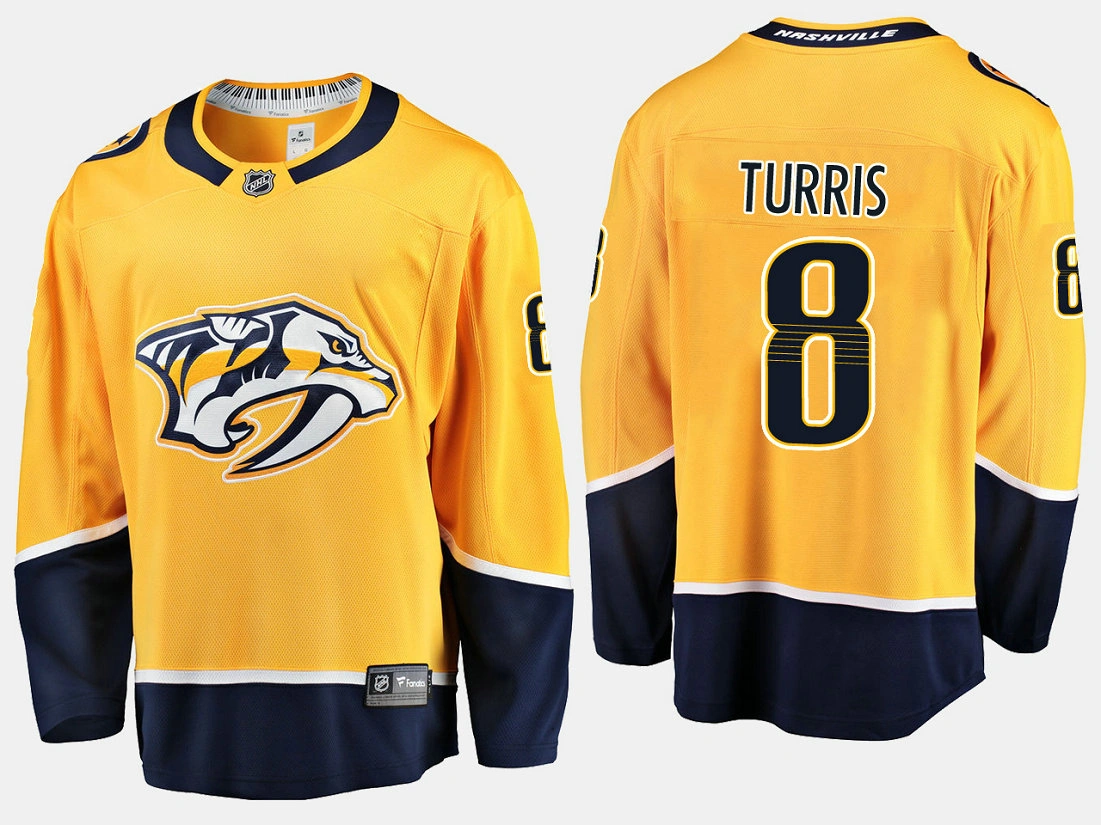 Nashville Predators #8 Kyle Turris Home Breakaway Player Gold Branded Jersey