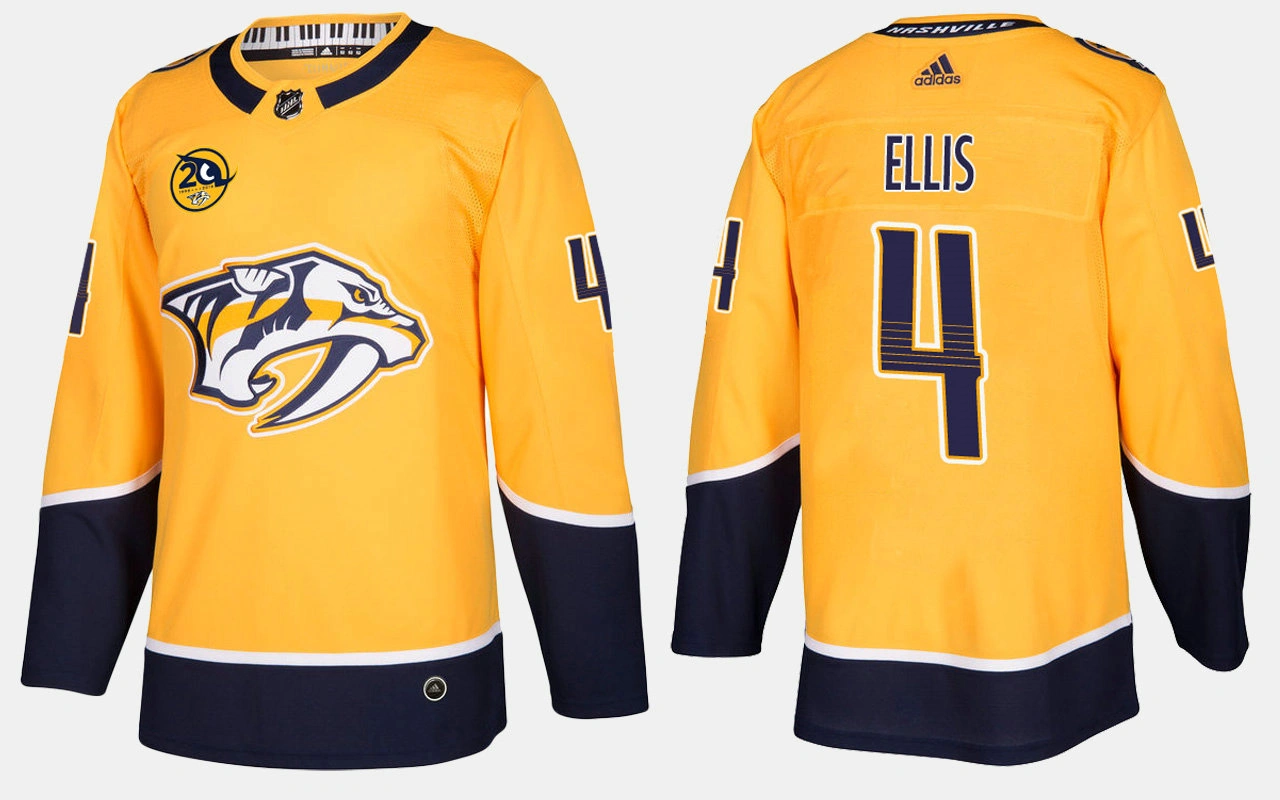 Nashville Predators #4 Ryan Ellis Home Yellow Jersey