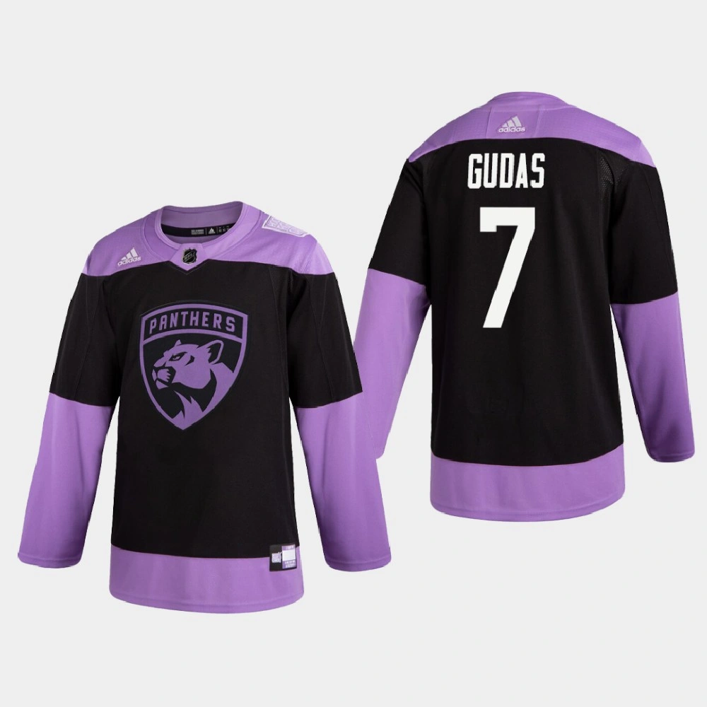 Women's Florida Panthers Radko Gudas #7 2020 Hockey Fights Cancer Practice Black Jersey