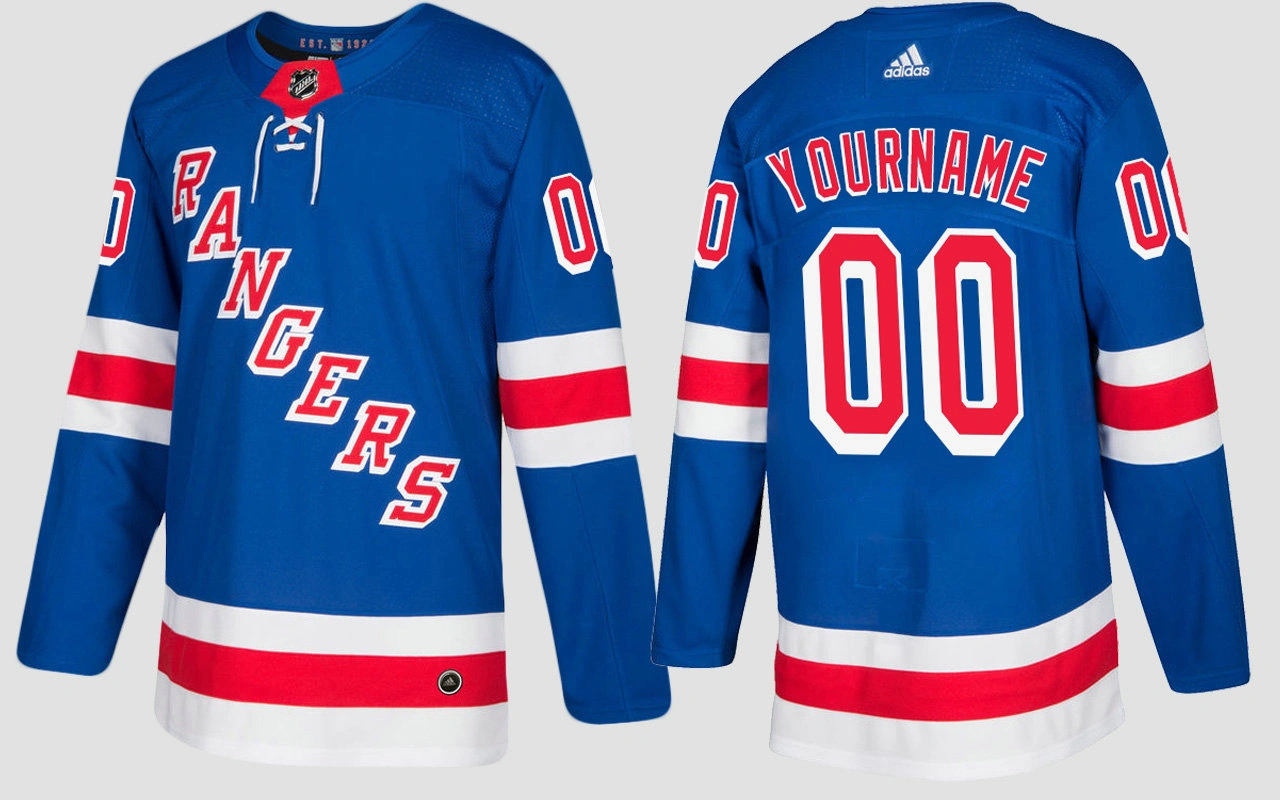 New York Rangers #00 Custom Home Blue Jersey New York Rangers #00 Custom Home Blue Jersey