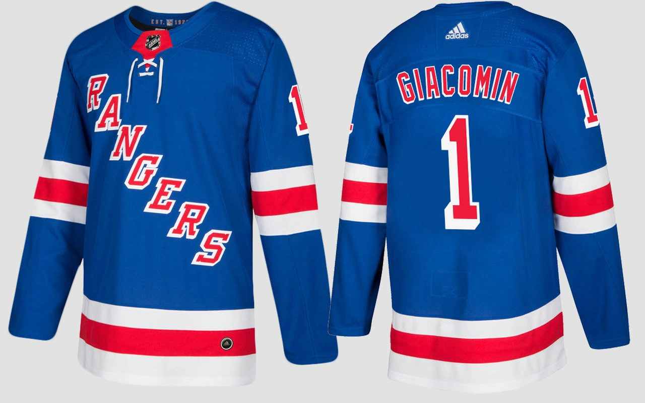 New York Rangers #1 Retired Eddie Giacomin Home Blue Jersey New York Rangers #1 Retired Eddie Giacomin Home Blue Jersey