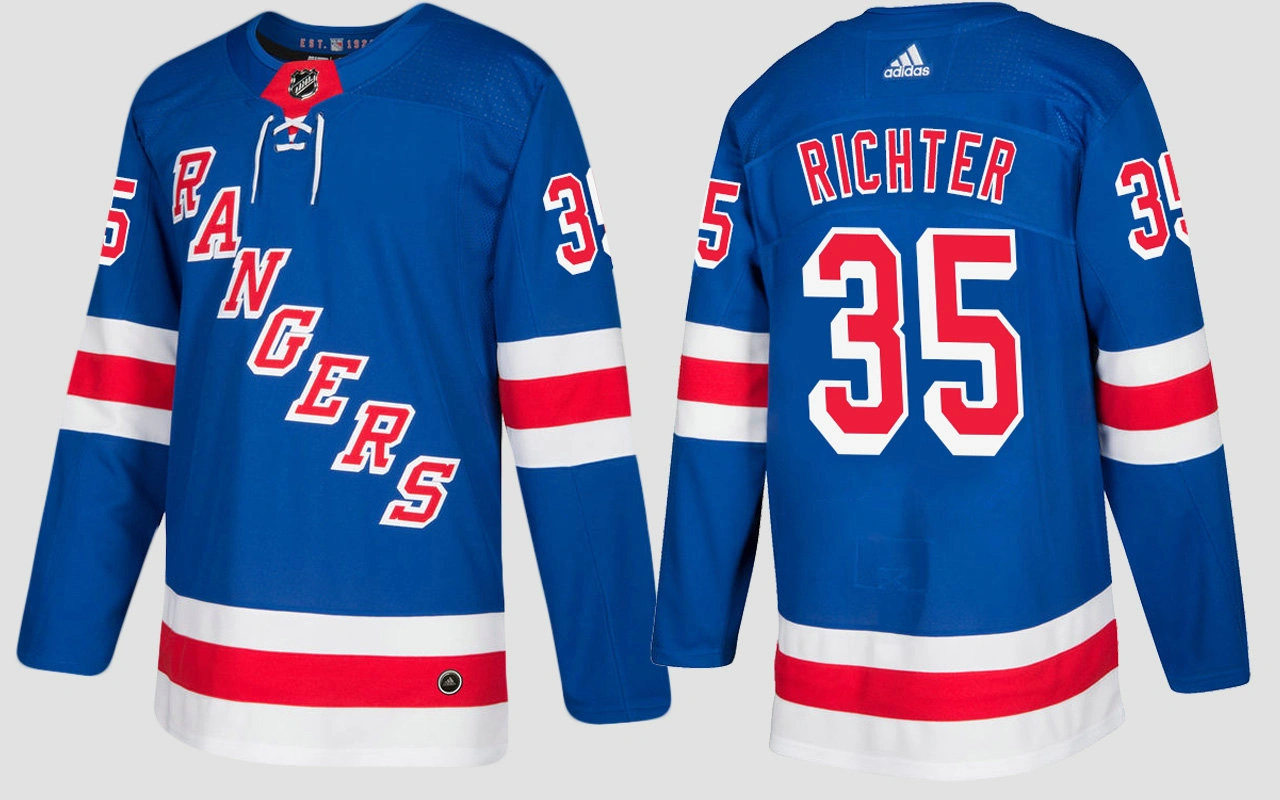 New York Rangers #35 Retired Mike Richter Home Blue Jersey