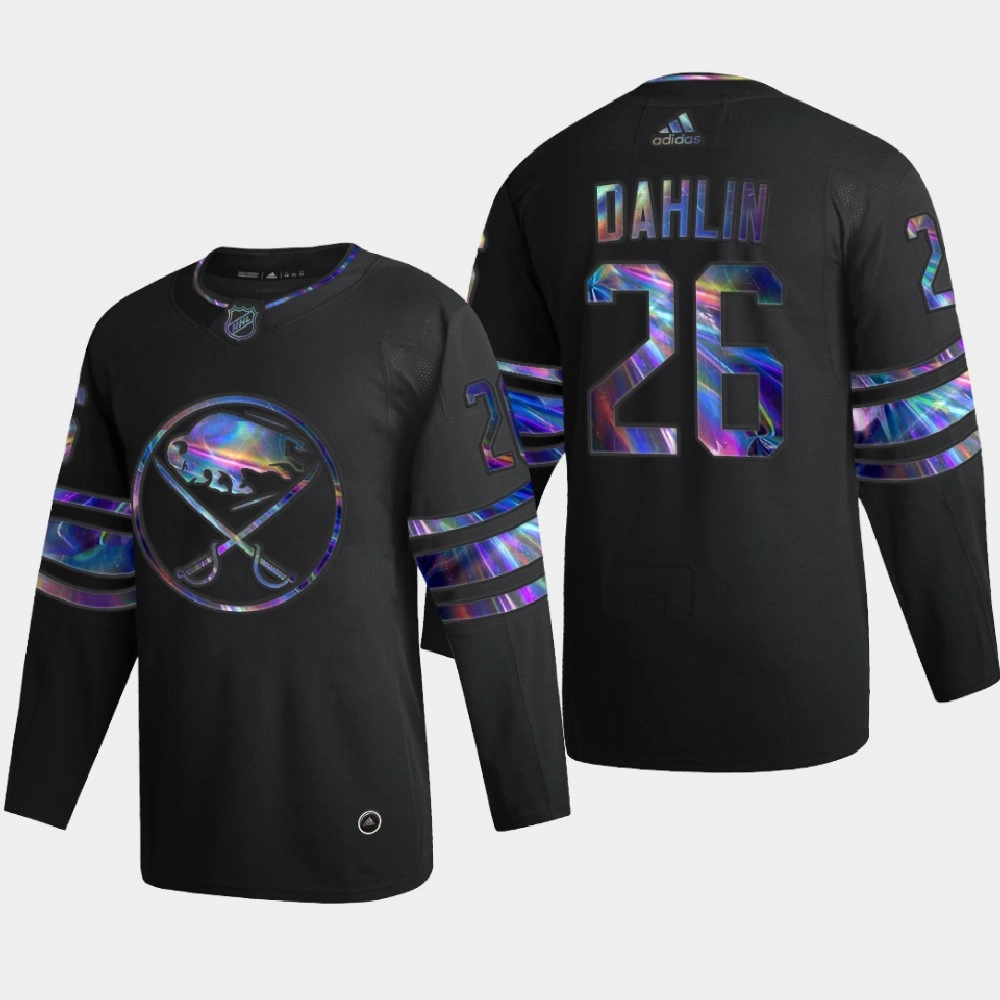Men's Buffalo Sabres Rasmus Dahlin #26 Iridescent Holographic Authentic Black Jersey