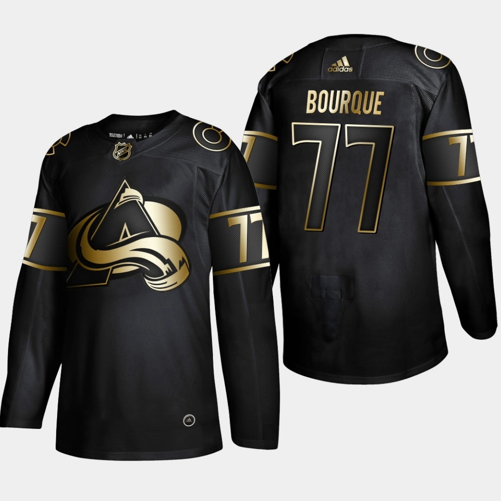 Youth Colorado Avalanche Ray Bourque #77 Retired Player 2019 NHL Golden Edition Black Jersey - Men's Youth Colorado Avalanche Ray Bourque #77 Retired Player 2019 NHL Golden Edition Black Jersey - Men's