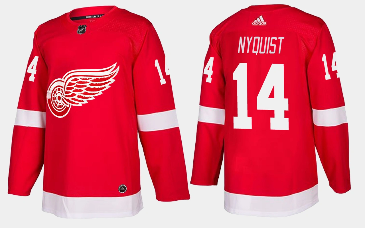 Detroit Red Wings #14 Gustav Nyquist Home Red Jersey