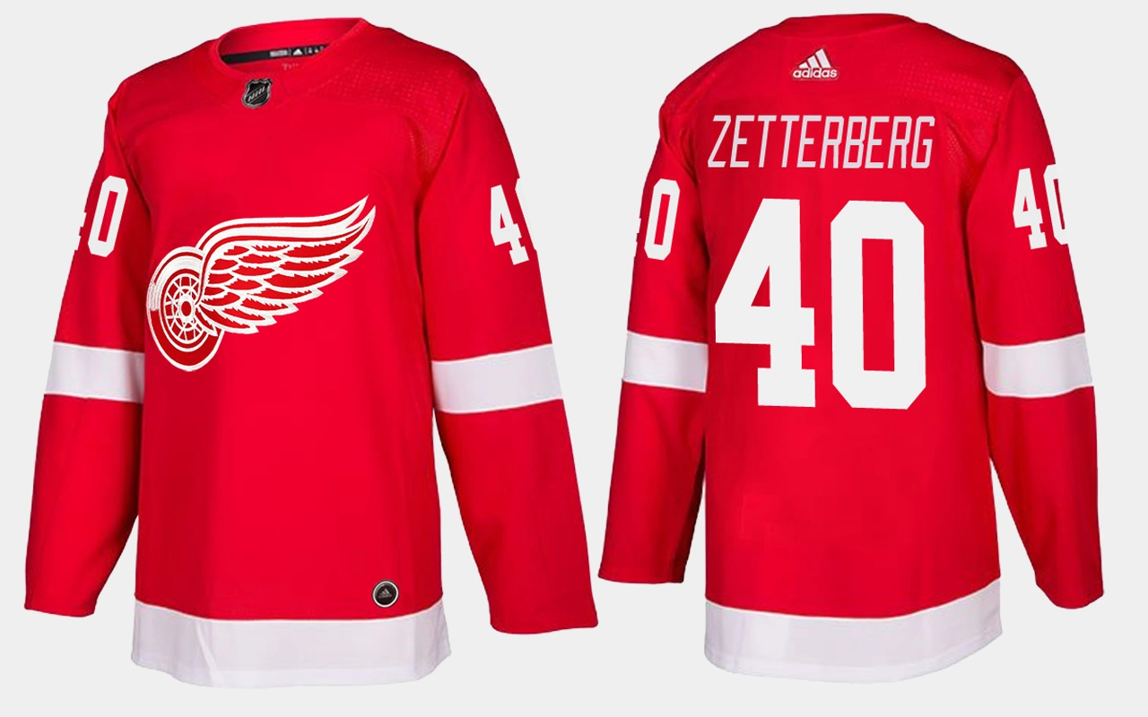 Detroit Red Wings #40 Henrik Zetterberg Home Red Jersey