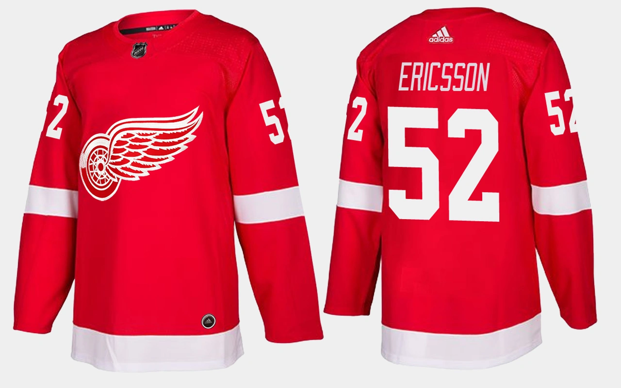 Detroit Red Wings #52 Jonathan Ericsson Home Red Jersey