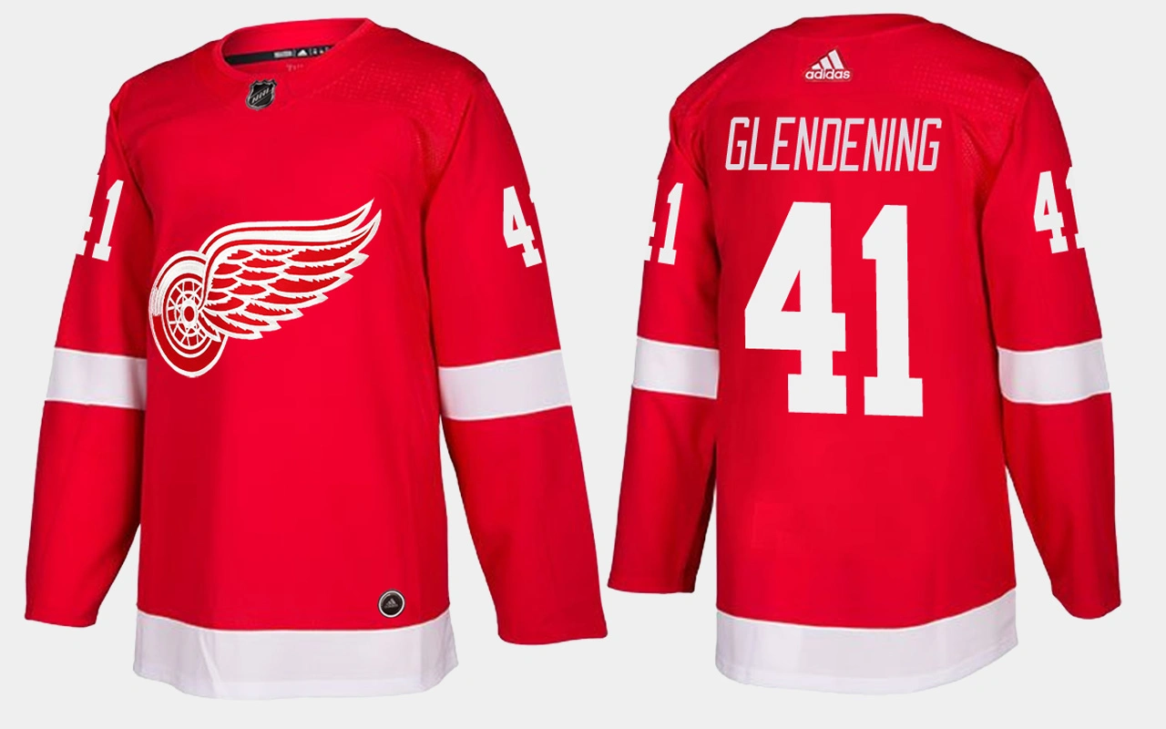 Detroit Red Wings #41 Luke Glendening Home Red Jersey Detroit Red Wings #41 Luke Glendening Home Red Jersey