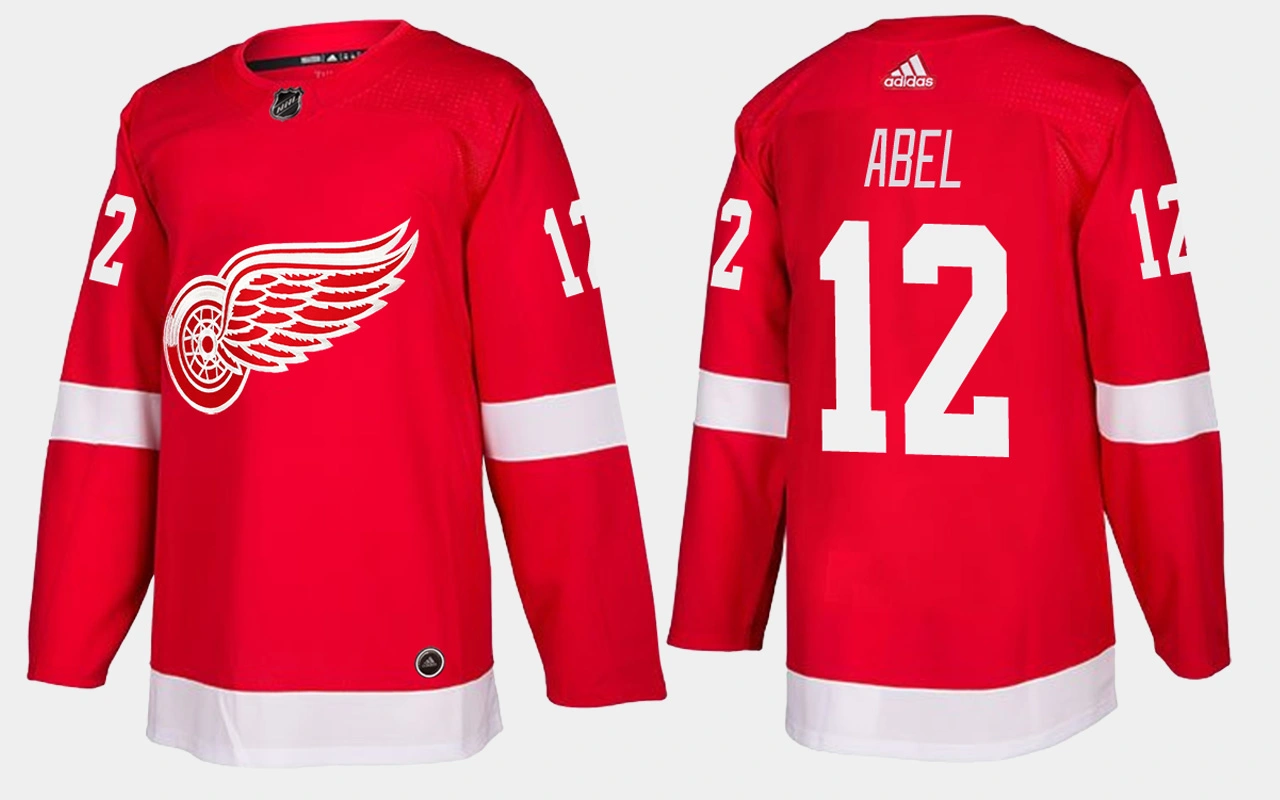 Detroit Red Wings #12 Retired Sid Abel Home Red Jersey Detroit Red Wings #12 Retired Sid Abel Home Red Jersey
