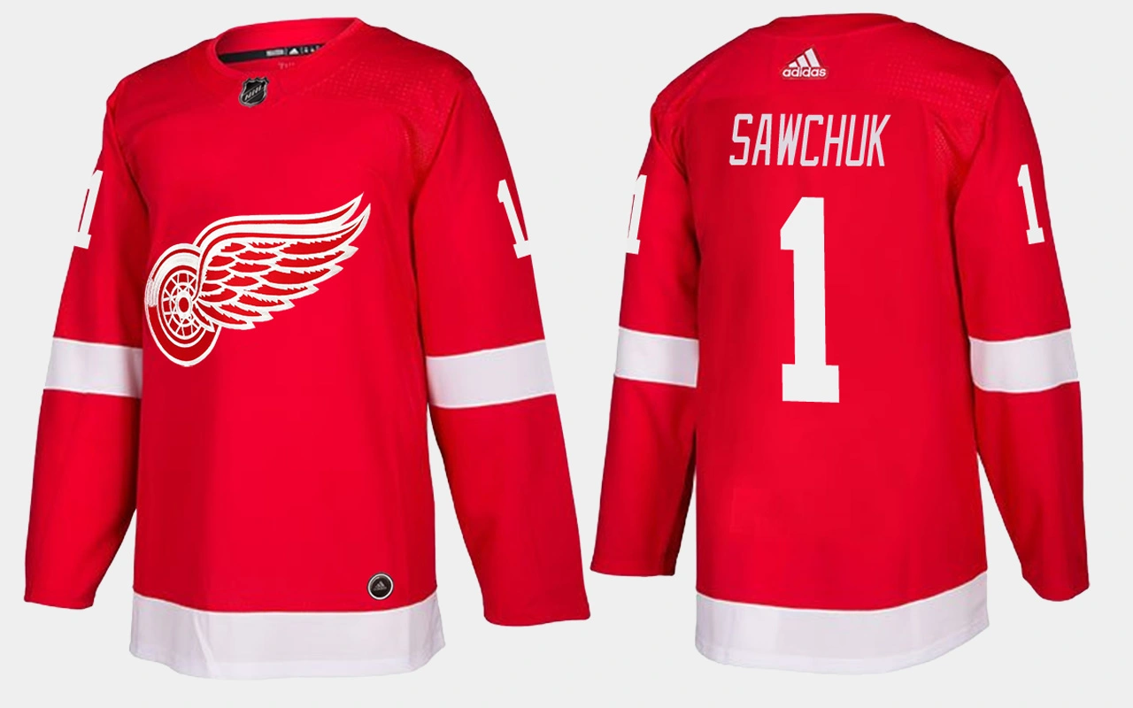 Detroit Red Wings #1 Retired Terry Sawchuk Home Red Jersey