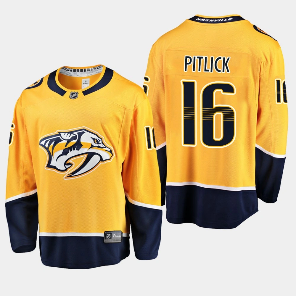 Women's Nashville Predators Rem Pitlick 2019 Home Breakaway Player Gold Jersey