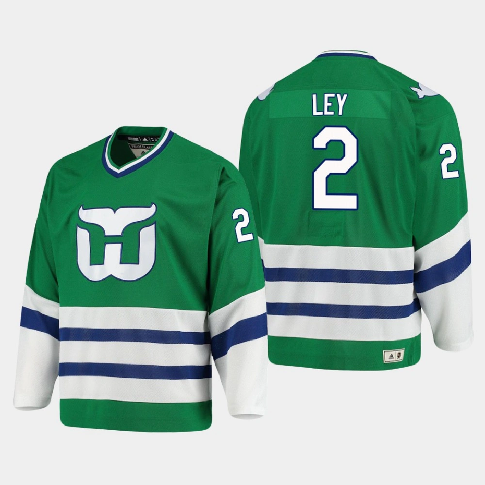 Youth Hartford Whalers Rick Ley #2 Heritage Authentic Green Jersey Youth Hartford Whalers Rick Ley #2 Heritage Authentic Green Jersey