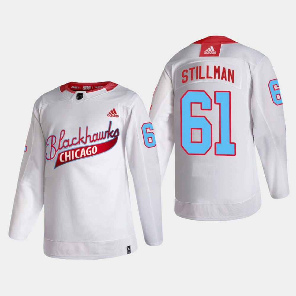 Men's Chicago Blackhawks Riley Stillman #61 One Community Night White Jersey